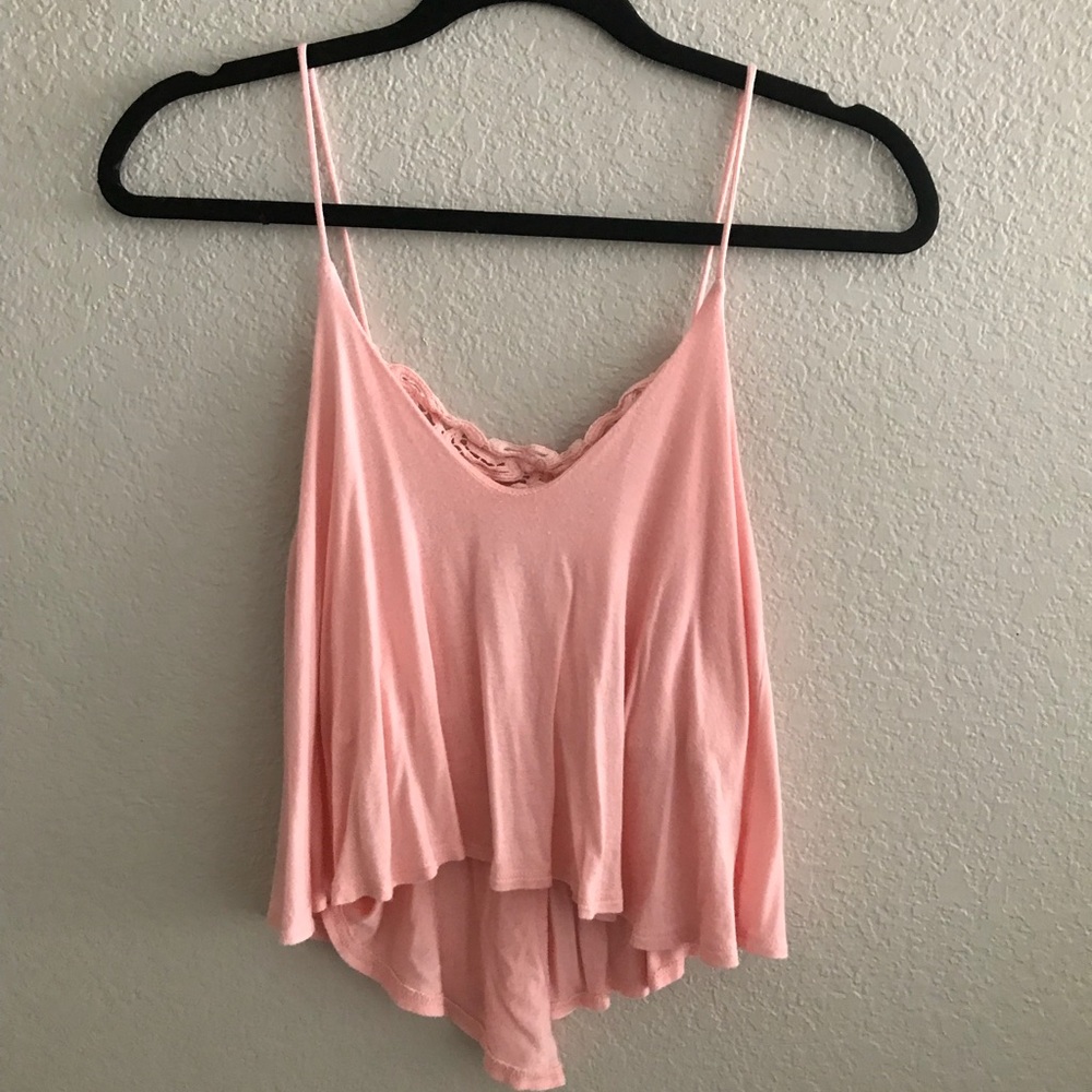 Lace crop tank top